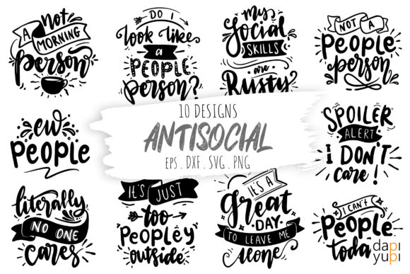 Antisocial Quotes Bundle: Bold Typography for Modern Design