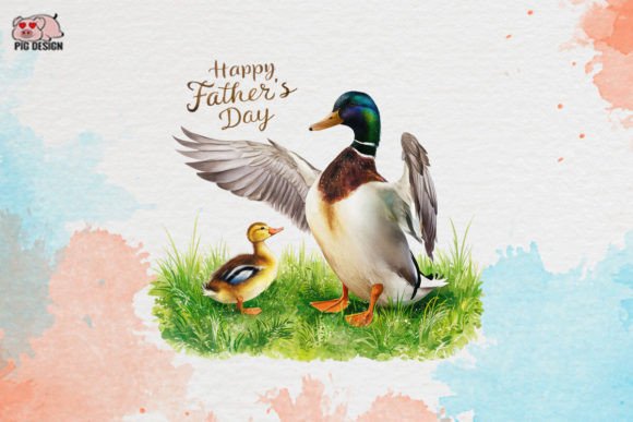 Charming Duck Clipart for Father's Day Designs