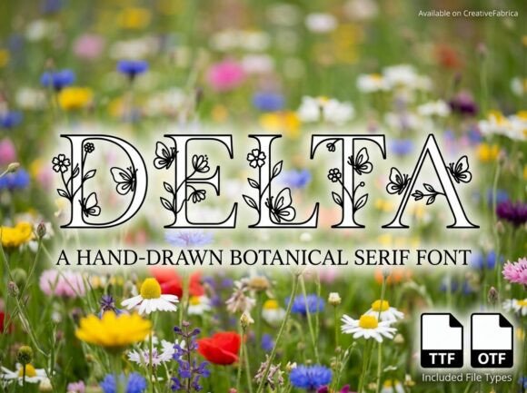 Delta: A Botanical Serif Font for Organic Design