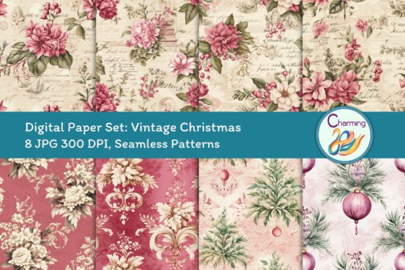 Digital Papers Set: Vintage Christmas for Timeless Holiday Design