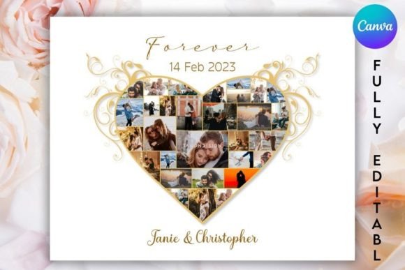 Editable Heart Photo Collage #01: A Modern Design Asset