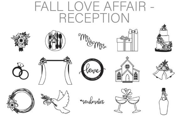 Fall Love Affair Reception Dingbats: Elevate Your Autumn Wedding Designs