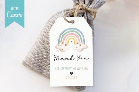 Rainbow Thank You Tag: A Vibrant Canva Template