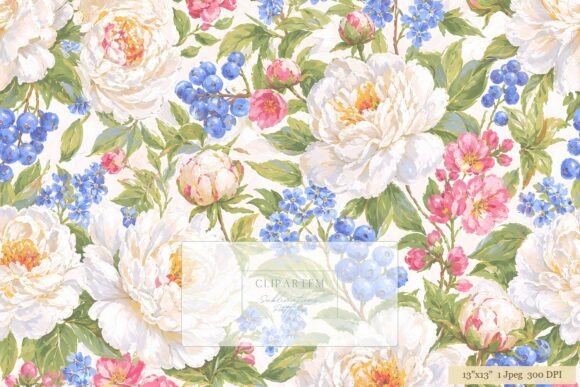 Timeless Elegance: The Vintage Peony Floral Seamless Pattern